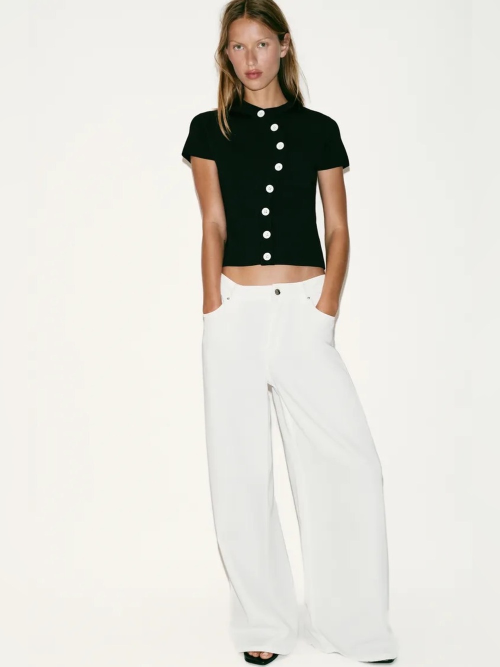 NWT Zara ASYMMETRIC CLOSURE KNIT TOP